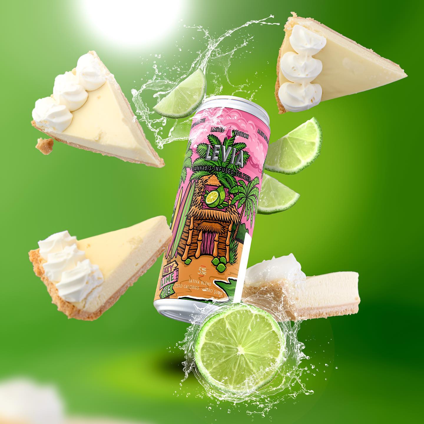 SIP INTO SPRING WITH OUR NEW LIMITED-EDITION FLAVOR, KEY LIME PIE!
Key Lime Pie will exclusively hit the shelves of @ayr_mass Back Bay on March 10, just in time for @necannacon, taking place across the street at the Hynes Convention Center March 10-12. Key Lime Pie will arrive on more shelves across 150+ Massachusetts retailers starting on March 13th.
Our newest flavor consists of an energizing cannabis blend with tart, citrusy, and vanilla flavors, with the intended effect of feeling inspired and alert.
This limited-run offering features original artwork from @patrickpollardartworks. Thank you @craigcapellophotography for capturing our latest flavor!