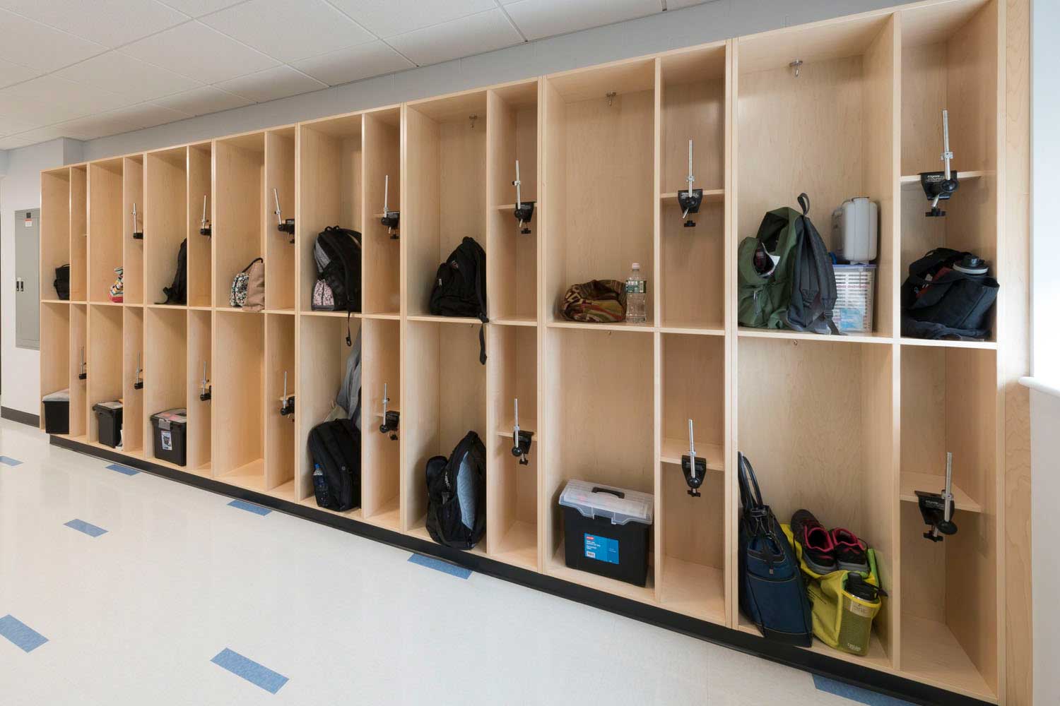 Classroom Backpack Storage & Coat Storage New England Caseworks